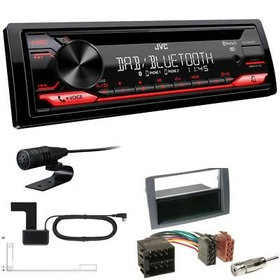 JVC KD-DB622BT DAB inkl Antenne Bluetooth Einbauset für Fiat Idea 2003-2011 grau - Bild 1 von 4