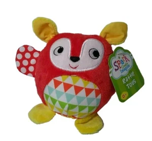 Spark Imagine Create Fuchs Rassel Spielzeug Plüsch 4 Zoll rot gelb Satin Crinkle NEU #2 - Bild 1 von 4