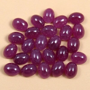 AAA Natural Mozambique CERTIFIED Red Ruby Oval Gemstone Cabochon 6x4 MM - 10 Pcs - Picture 1 of 6