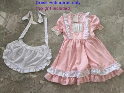 Women Sexy Vintage Sweet Girl Pink Lolita Dress Kawaii Cute Maid Uniform Outfit - Image 1 of 4