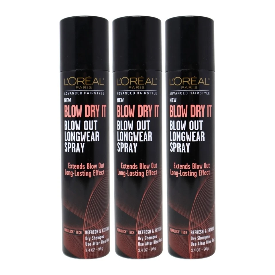 2 Loreal Blow Dry It Advanced Hairstyle Longwear Spray 3.4 Oz