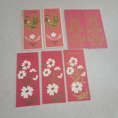 LOTE de 7 almohadillas Gibson Vintage Bridge Score (nosotros/ellos) NUNCA escritas Foto 1 de 4