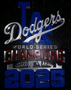 12 Inch LA DODGERS 3D 2025 WORLD SERIES CHAMPIONS PLAQUE STAND OR WALL SIGN - Picture 1 of 11