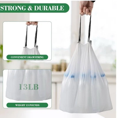 Bolsas de basura pequeñas 200 piezas sin rasgarros con cordón color blanco envío gratuito Foto 1 de 4