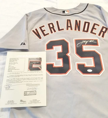 DETROIT TIGERS JUSTIN VERLANDER signed AUTHENTIC MAJESTIC ROAD JERSEY JSA LOA - Image 1 of 4
