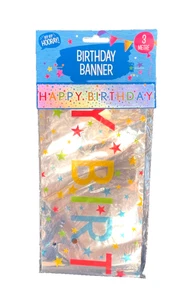3m Happy Birthday Banner Hip Hip Hooray Party Decoration Reusable - Picture 1 of 10
