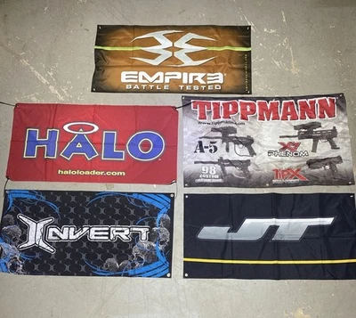 Lote De Colección Banners Paintball Halo Invertido Tippmann Empire JT Promo Publicidad Foto 1 de 4
