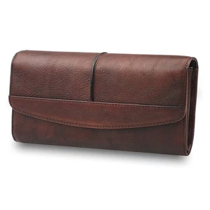 Wallets for Women Large Capacity Leather Clutch Wallet Card Organizer (Coffee) - Picture 1 of 7