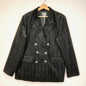 Worthington Womens Size 18 Double Breasted Blazer Jacket Forest Green Corduroy - Picture 1 of 11