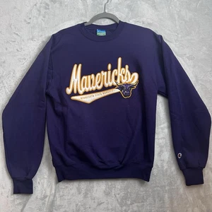 Minnesota State Mavericks Sweatshirt Mens Small Purple Script Spellout Crew Neck - Picture 1 of 11