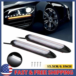 6" Sequential DRL LED Strip Headlight Light Daytime Running Signal Lamp 2pcs - Picture 1 of 17