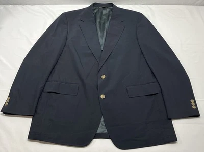 Vintage LL Bean Mens Navy Blue Sport Coat Blazer 2 Button Size 42T USA Made - Image 1 of 4
