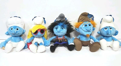 Nuevo Lote de 2 Peluches Películas Los Pitufos 8" Chef Vexy Hackus Pitufina Grouchy 2013 Jakks Foto 1 de 4