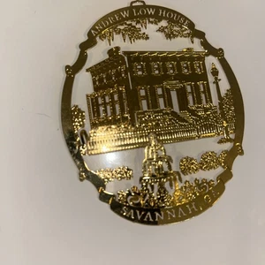 Andrew Low House Savannah GA Gold über Messing Weihnachtsschmuck - Bild 1 von 2