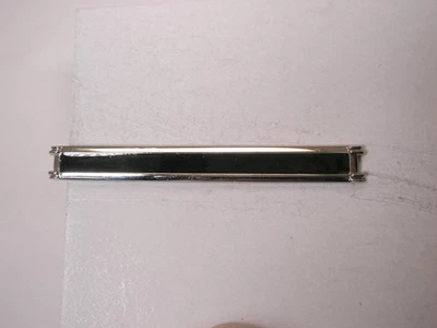 2-3/16" Black & Silver Tone Uber Thin Design MODERN Tie Bar Clip - Image 1 of 4