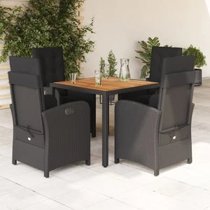 Vidaxl Gartenmöbel Essgruppe Gartengarnitur Sitzgruppe 5tlg. Schwarz Poly Rattan - Bild 1 von 59