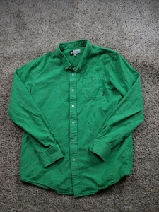 LRG Lifted Research Group Shirt Mens Large Green Button Down Long Sleeve Cotton - Picture 1 of 10