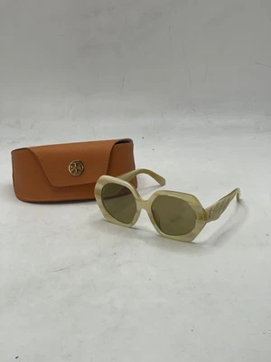 Tory Burch Women's Irregular Sunglasses Light Yellow Horn/Light Brown TY7195U - Image 1 of 4