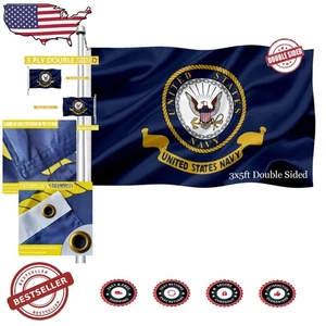 Robuste Marine Flagge 3x5 Outdoor doppelseitig US Militär Polyester Banner - Bild 1 von 8