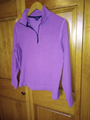 Capa base ajustada de tela Lands End NanoTex ThermaCheck pequeña púrpura Gorpcore 1/4 Foto 1 de 4