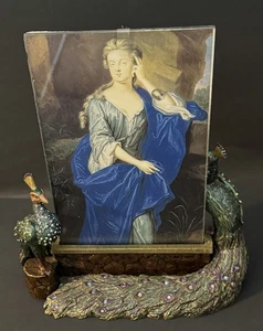 New Jay Strongwater Portia Bronze Bejeweled Peacocks & Double Sided Frame - Picture 1 of 5