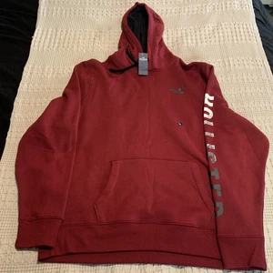 Hollister California felpa con cappuccio uomo XXL grafica sul retro MARRONE - Foto 1 di 10
