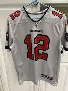 Nike Dri Fit Tom Brady On Field #12 Buccaneers Gray Jersey Shirt M - Picture 1 of 6