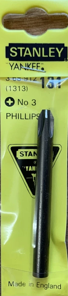 Genuine Stanley Yankee Phillips No.3 screwdriver bit #131 3-68-912 (1313) - Image 1 of 1