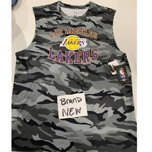 NBA Los Angeles Lakers Russel Westbrook Grey Camo Tank Top Tshirt Jersey Size L - Picture 1 of 8