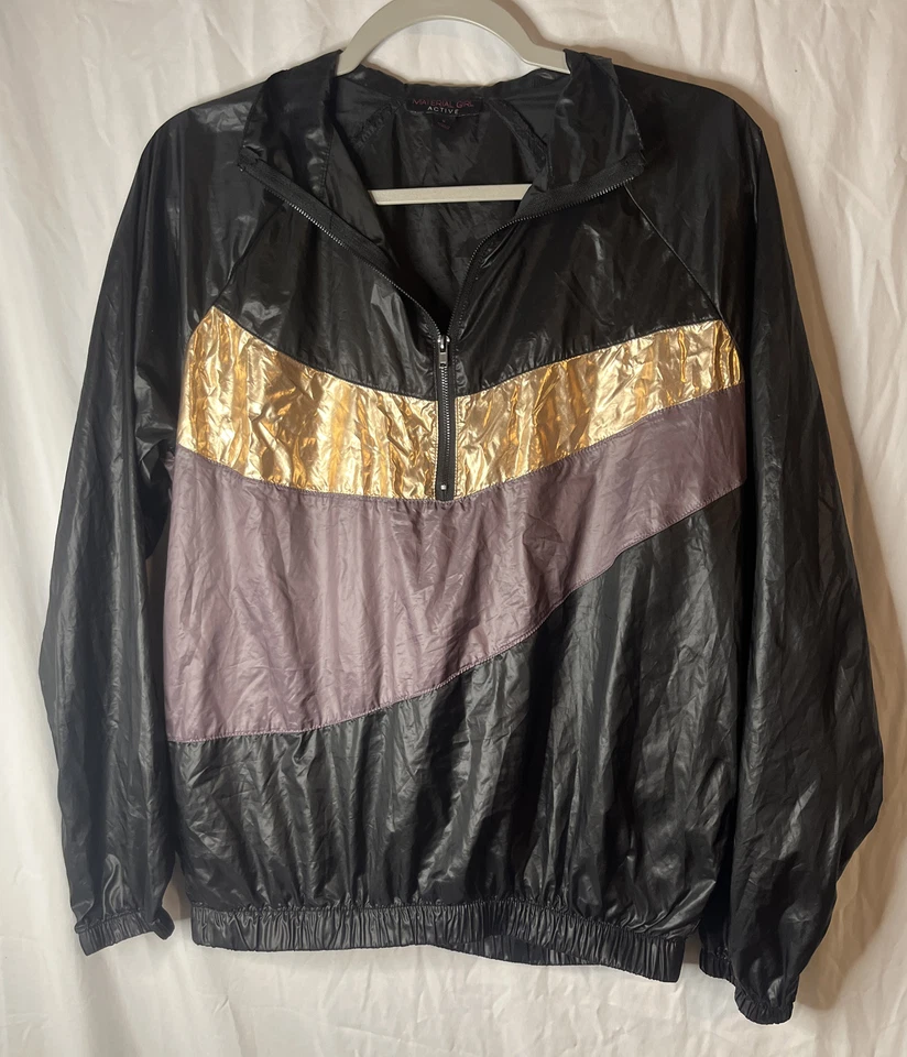 Material Girl Color block Wind breaker jacket Size small thin coat - Image 1 of 4