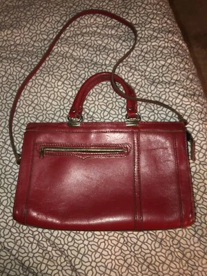 Cartera/bolso de hombro de cuero rojo Hyuk vintage años 80 (AA) Foto 1 de 4