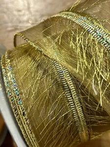 2 Rolls Of Expressions Ribbon RW299345 Gold Sheer ~ 2.5 In Wide 10 Yards New - Picture 1 of 7