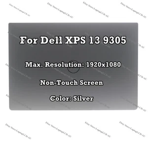 13.3" Dell XPS 13 9305 FHD Non-Touch LCD Screen Assembly Complete Display Silver - Picture 1 of 7