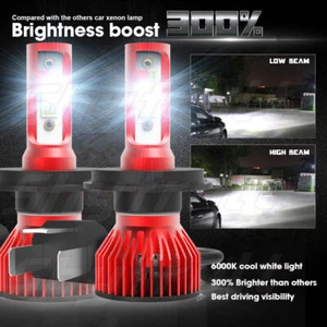 H4 9003 LED Headlight Kit Super Bright Bulbs High Low Beam 10000K White 330000LM - Bild 1 von 11