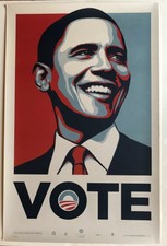 Shepard Fairey Barack Obama Large VOTE Art Print Poster Ltd Edition 2008 #221