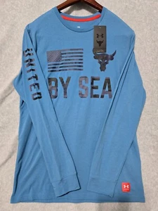 Under Armour Project Rock Veterans Day Long Sleeve Shirt Medium Blue 1376316 - Picture 1 of 5
