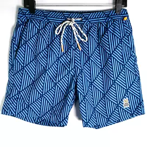 Baúl corto Psycho Bunny para hombre pequeño azul Hale forrado con cordón cintura - Imagen 1 de 11
