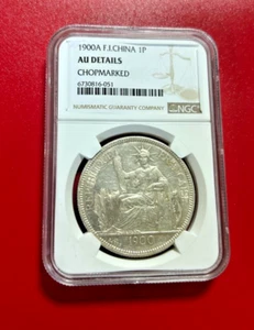 1900A F.I. CHINA SILVER PIASTRE NGC AU DETAILS - Bild 1 von 2