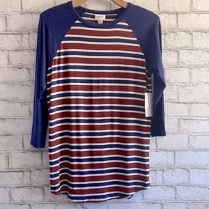 LuLaRoe Randy taglia XS righe blu e rosse nuove con etichette leggero ed elasticizzato Americana - Foto 1 di 8
