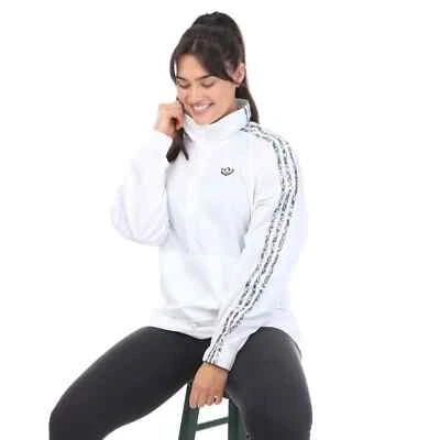 Adidas Women's Half Zip Windbreaker Jacket Size M S XS White RRP £75 Originals - Image 1 of 4