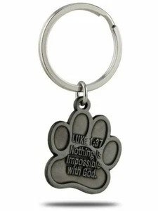 Dog Paw Pet Tag-Luke 1:37 & Romans 10:13 Shields of Strength - Picture 1 of 3