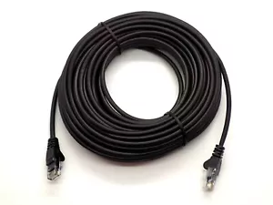 Cable de conexión Ethernet de red 20 m RJ45 Cat5e LAN PC enrutador módem plomo negro rápido - Imagen 1 de 12