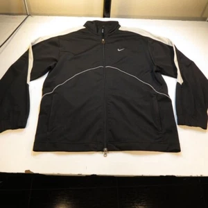 NIKE ATHLETIC FULL ZIP SWEATSHIRT TRACK JACKET Sz Mens XL Black  - Picture 1 of 4