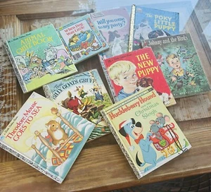 Lot Of 9 Vintage Children’s Books (7 Little Golden Books) - Picture 1 of 1