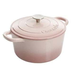 Horno holandés de hierro fundido esmaltado esmaltado de 5 cuartos artesano Crock Pot - rosa - Imagen 1 de 5