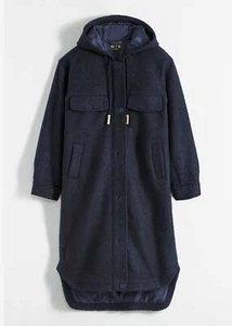 Wolloptik-Mantel mit Taschen Gr. 48 Dunkelblau Damenmantel Winter-Jacke Neu - Bild 1 von 1