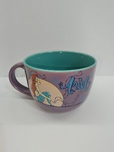 Disney Princess Little Mermaid Ariel 24 oz Ceramic Coffee Soup Mug Purple