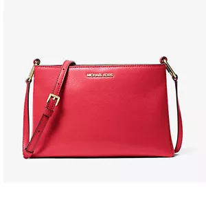 Bolso Bandolera Michael Kors Trisha Mediano Cuero Guijarro 35H1G9TC8L-Rojo - Imagen 1 de 8