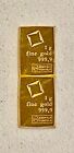 Two-999.9 Fine Gold, 1 Gram, Valcambi Bars, See Other Gold, Silver, & Coins