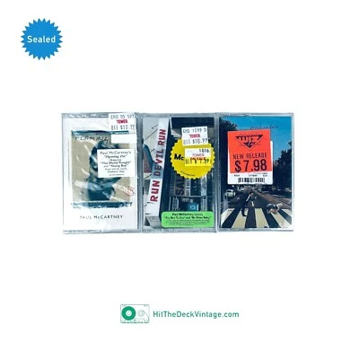 3x SEALED Paul McCartney Cassette Tapes: Flaming Pie Run Devil Run Paul Is Live - Image 1 of 3